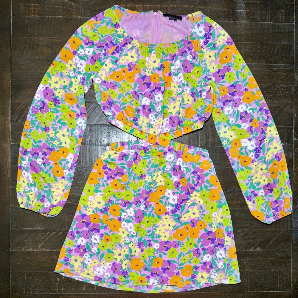 Sanctuary Fresh Garden Vibrant Floral Cutout Mini Dress XS Summer Easter Spring - Picture 6 of 15